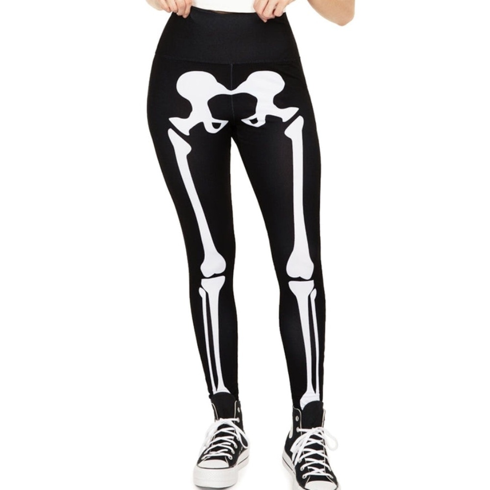 Tipsy Elves Skeleton High Waisted Leggings Size LL